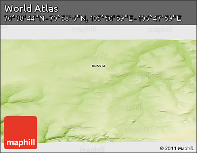 Physical 3D Map of the Area around 70° 48' 25" N, 106° 19' 29" E