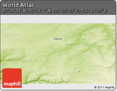 Physical 3D Map of the Area around 70° 48' 25" N, 106° 19' 29" E