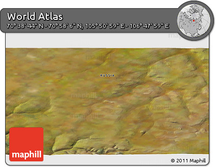 Satellite 3D Map of the Area around 70° 48' 25" N, 106° 19' 29" E