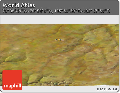 Satellite 3D Map of the Area around 70° 48' 25" N, 106° 19' 29" E
