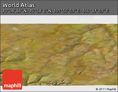 Satellite 3D Map of the Area around 70° 48' 25" N, 106° 19' 29" E