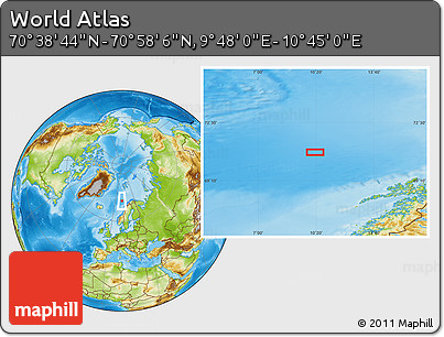 Physical Location Map of the Area around 70° 48' 25" N, 10° 16' 30" E