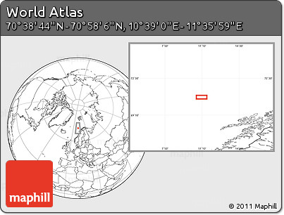 Blank Location Map of the Area around 70° 48' 25" N, 11° 7' 30" E