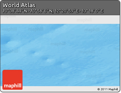 Physical 3D Map of the Area around 70° 48' 25" N, 12° 49' 29" E