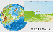 Physical Location Map of the area around 70° 48' 25" N, 161° 34' 29" E