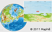 Physical Location Map of the area around 70° 48' 25" N, 166° 40' 30" E