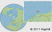 Savanna Style Location Map of the area around 70° 48' 25" N, 18° 46' 29" E