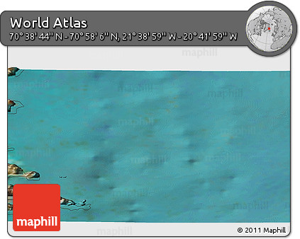 Satellite 3D Map of the Area around 70° 48' 25" N, 21° 10' 29" W
