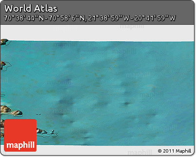 Satellite 3D Map of the Area around 70° 48' 25" N, 21° 10' 29" W