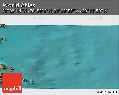 Satellite 3D Map of the Area around 70° 48' 25" N, 21° 10' 29" W