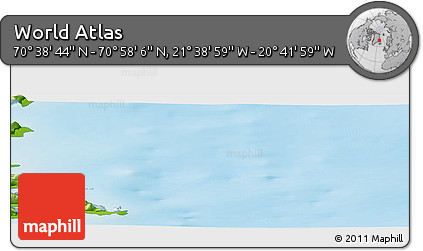 Physical Panoramic Map of the Area around 70° 48' 25" N, 21° 10' 29" W