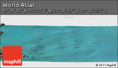 Satellite Panoramic Map of the Area around 70° 48' 25" N, 21° 10' 29" W