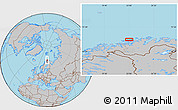 Gray Location Map of the area around 70° 48' 25" N, 23° 1' 29" E