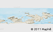 Shaded Relief Panoramic Map of the area around 70° 48' 25" N, 23° 1' 29" E
