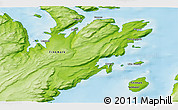 Physical 3D Map of the area around 70° 48' 25" N, 25° 34' 30" E