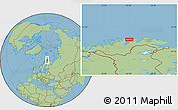 Savanna Style Location Map of the area around 70° 48' 25" N, 25° 34' 30" E