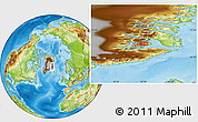 Physical Location Map of the area around 70° 48' 25" N, 26° 16' 29" W