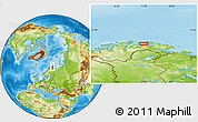Physical Location Map of the area around 70° 48' 25" N, 27° 16' 29" E