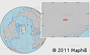 Gray Location Map of the area around 70° 48' 25" N, 38° 10' 29" W, hill shading