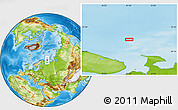 Physical Location Map of the area around 70° 48' 25" N, 41° 43' 30" E