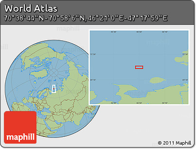 Savanna Style Location Map of the Area around 70° 48' 25" N, 46° 49' 30" E