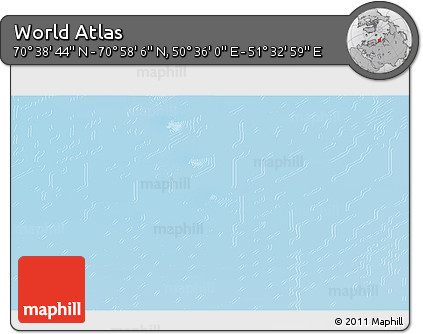 Physical 3D Map of the Area around 70° 48' 25" N, 51° 4' 30" E