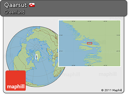 Savanna Style Location Map of Qaarsut