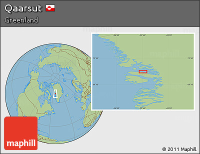 Savanna Style Location Map of Qaarsut