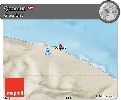 Shaded Relief Map of Qaarsut