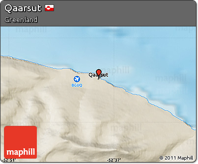 Shaded Relief Map of Qaarsut