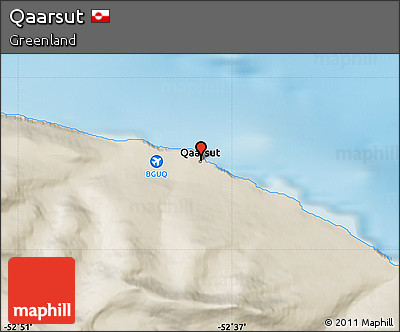 Shaded Relief Map of Qaarsut