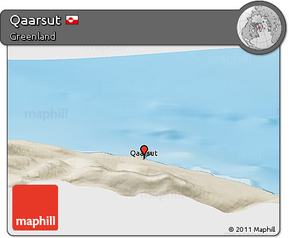 Shaded Relief Panoramic Map of Qaarsut