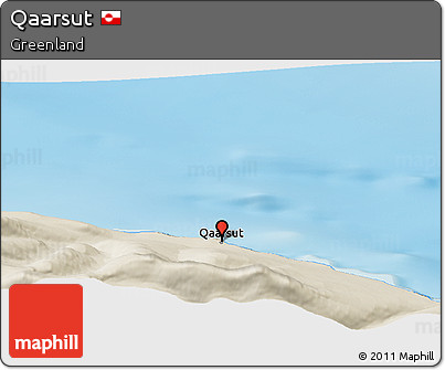 Shaded Relief Panoramic Map of Qaarsut
