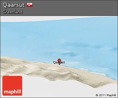 Shaded Relief Panoramic Map of Qaarsut