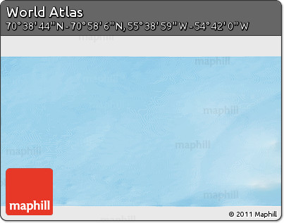 Physical 3D Map of the Area around 70° 48' 25" N, 55° 10' 29" W