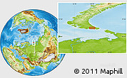 Physical Location Map of the area around 70° 48' 25" N, 56° 10' 29" E