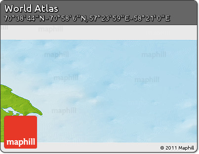 Physical 3D Map of the Area around 70° 48' 25" N, 57° 52' 30" E