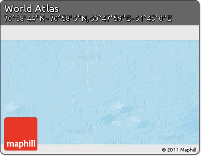 Physical 3D Map of the Area around 70° 48' 25" N, 61° 16' 29" E