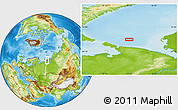 Physical Location Map of the area around 70° 48' 25" N, 62° 7' 30" E