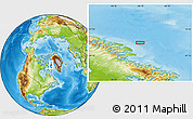 Physical Location Map of the area around 70° 48' 25" N, 66° 13' 29" W