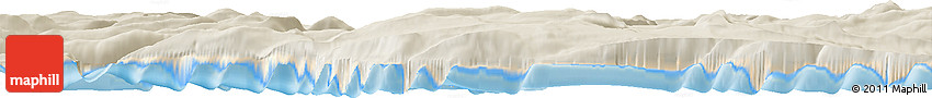Shaded Relief Horizon Map of the Area around 70° 48' 25" N, 72° 10' 30" W