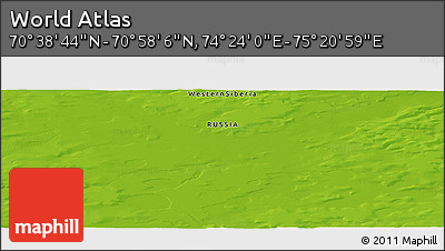 Physical Panoramic Map of the Area around 70° 48' 25" N, 74° 52' 30" E