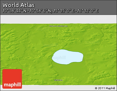 Physical 3D Map of the Area around 70° 48' 25" N, 75° 43' 29" E