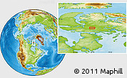 Physical Location Map of the area around 70° 48' 25" N, 83° 13' 29" W