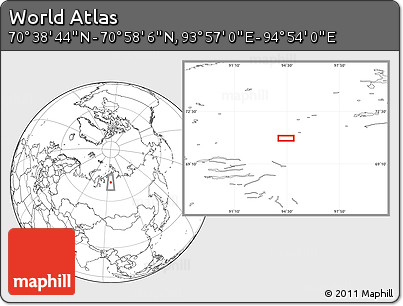 Blank Location Map of the Area around 70° 48' 25" N, 94° 25' 30" E