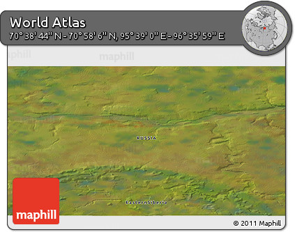 Satellite 3D Map of the Area around 70° 48' 25" N, 96° 7' 30" E