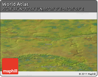 Satellite 3D Map of the Area around 70° 48' 25" N, 96° 7' 30" E