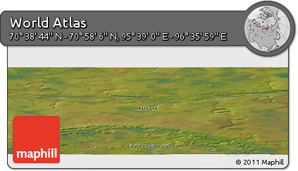 Satellite Panoramic Map of the Area around 70° 48' 25" N, 96° 7' 30" E