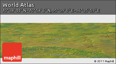 Satellite Panoramic Map of the Area around 70° 48' 25" N, 96° 7' 30" E