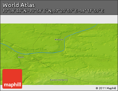 Physical 3D Map of the Area around 70° 48' 25" N, 97° 49' 29" E